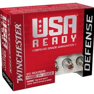 Winchester USA Ready Defense Ammunition 9mm Luger +P 124 Grain Hex-Vent Jacketed Hollow Point